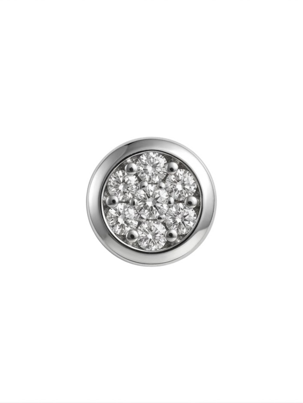 De Beers 18K Round 0.14 Carat Seven Cluster Diamond Floating Illusion Pendant